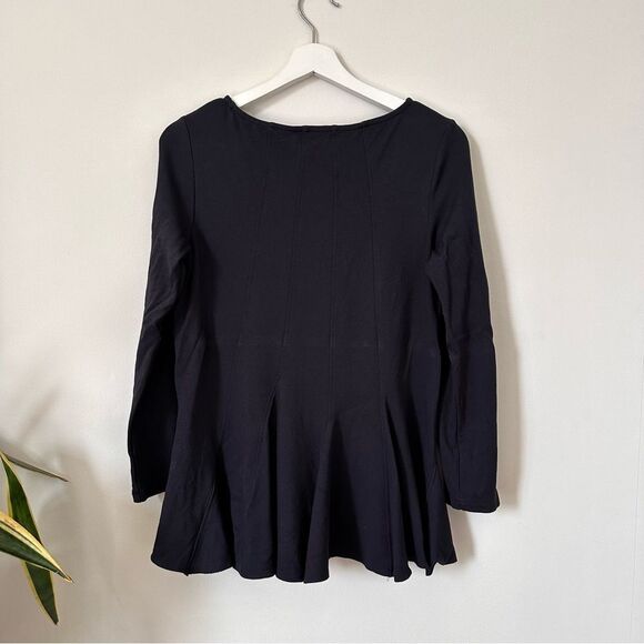 COS Women's Peplum Long Sleeve Top Size S Navy Blue - Picture 2 of 4
